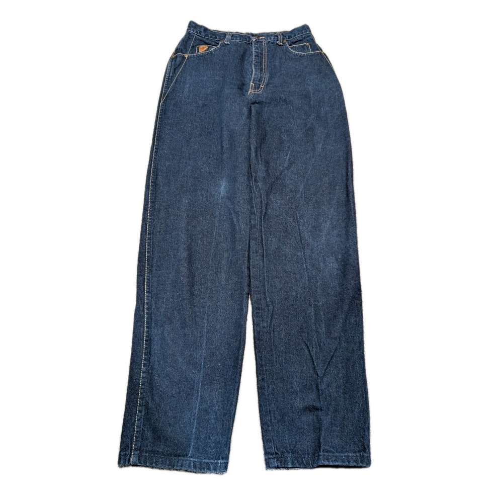 VTG Women's 90s ZENA Jeans 13 Sz 26"  Dark Wash High Waist Logo‎ Spellout